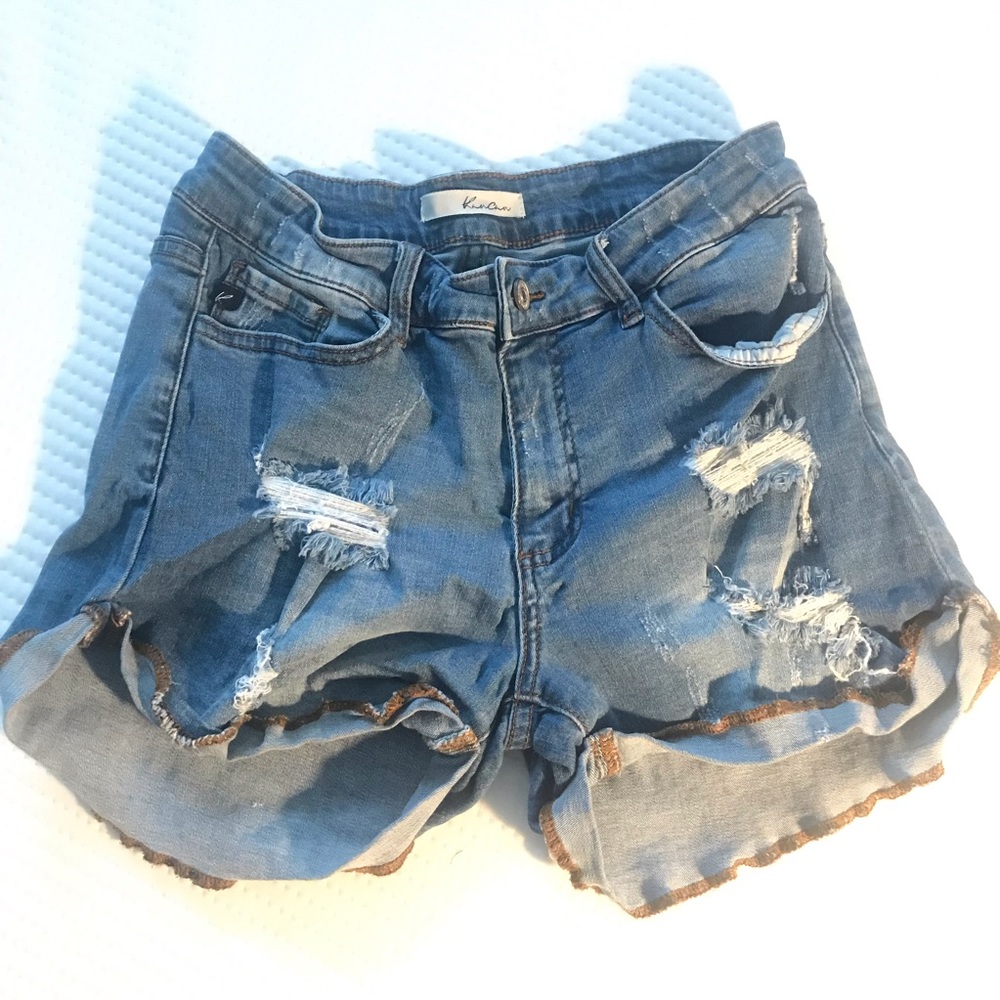 Ripped Denim Shorts